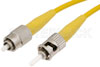 FC to ST Simplex Using 9/125 Single Mode Fiber Optic Cable  in Yellow