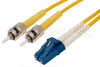 LC to ST Duplex Using 9/125 Single Mode Fiber Optic Cable 15 Meters Length in Yellow