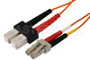 LC to SC Duplex Using 62.5/125 Multi Mode Fiber Optic Cable  in Orange