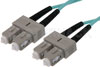 SC to SC Duplex Using 50/125 Multi Mode Fiber Optic Cable 1 Meter Length in Aqua Blue