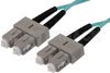 SC to SC Duplex Using 50/125 Multi Mode Fiber Optic Cable 2 Meters Length in Aqua Blue