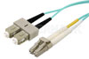 LC to SC Duplex Using 50/125 Multi Mode Fiber Optic Cable 1 Meter Length in Aqua Blue