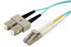 LC to SC Duplex Using 50/125 Multi Mode Fiber Optic Cable 15 Meters Length in Aqua Blue