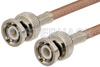 BNC Male to BNC Male Cable 12 Inch Length Using 75 Ohm RG302 Coax