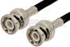 BNC Male to BNC Male Cable 12 Inch Length Using 53.5 Ohm RG55 Coax