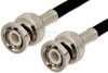 BNC Male to BNC Male Cable 12 Inch Length Using 53.5 Ohm RG55 Coax RoHS Compliant