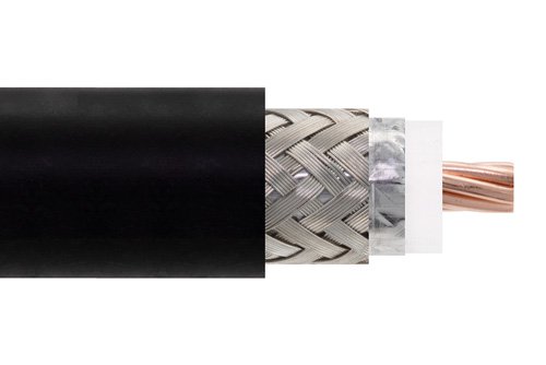 Low Loss Flexible LMR-400-UF Indoor/Outdoor Rated Coax Cable Double Shielded with Black TPE Jacket