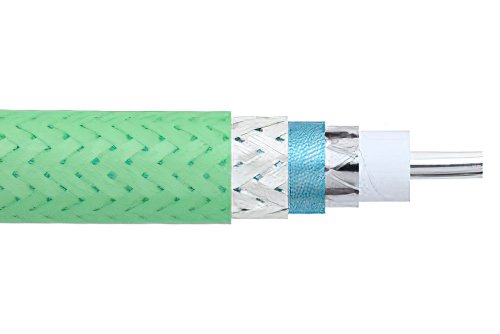 Low Loss Flexible PE-P142LL Coax Cable Triple Shielded with Green FEP Jacket