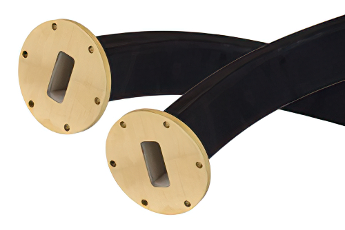 WR-137 Twistable Flexible Waveguide 36 Inch, UG-344/U Round Cover Flange Operating From 5.85 GHz to 8.2 GHz