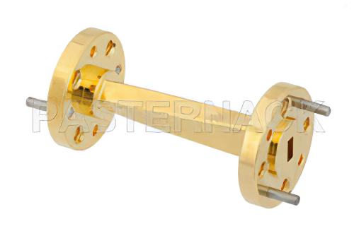 WR-15 45 Degree Left-hand Waveguide Twist With a UG-385/U Flange Operating From 50 GHz to 75 GHz