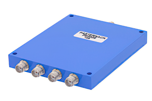 4 Way SMA Wilkinson Power Divider From 500 MHz to 1,000 MHz Rated at 30 Watts