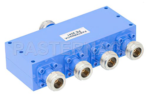 4 Way N Power Divider from 4 GHz to 8 GHz Rated at 10 Watts