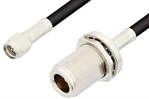 SMA Male to N Female Bulkhead Cable Using RG58 Coax
