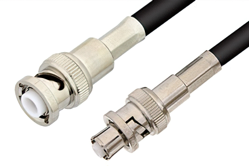MHV Male to SHV Plug Cable Using 75 Ohm RG59 Coax, RoHS