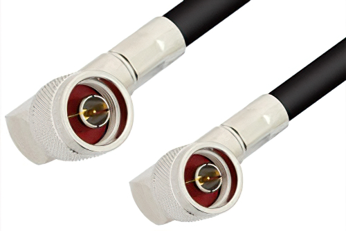 N Male Right Angle to N Male Right Angle Cable Using RG213 Coax, RoHS