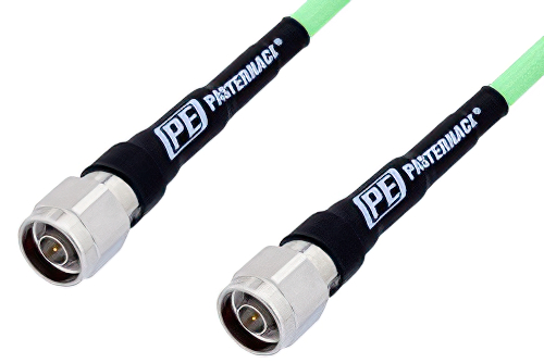 N Male to N Male Low Loss Test Cable 12 Inch Length Using PE-P300LL Coax, RoHS