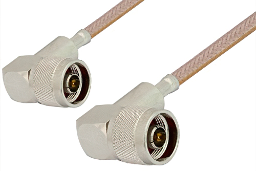 N Male Right Angle to N Male Right Angle Cable Using RG400 Coax, RoHS