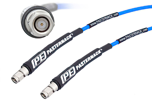 SMA Male to SMA Male Cable 150 cm Length Using PE-P141 Coax with HeatShrink, LF Solder, RoHS