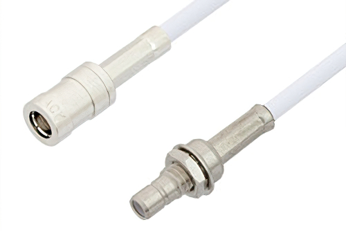 SMB Plug to SMB Jack Bulkhead Cable Using RG188 Coax, RoHS