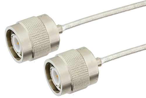 TNC Male to TNC Male Semi-Flexible Precision Cable Using PE-SR405FL Coax, LF Solder, RoHS