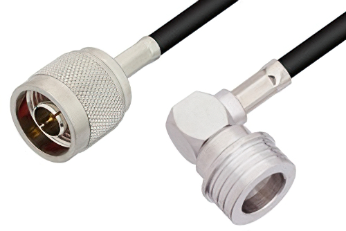N Male to QN Male Right Angle Cable Using LMR-195 Coax