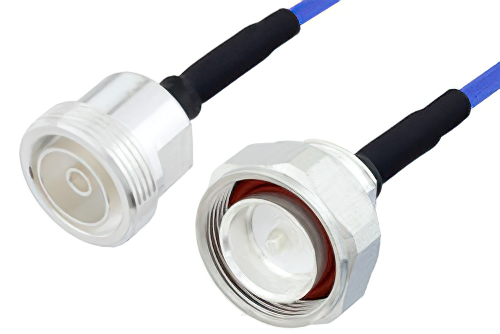 7/16 DIN Male to 7/16 DIN Female LSZH Jacketed Low PIM Cable 100 cm Length Using SR402FLJ Low PIM Coax with HeatShrink, RoHS