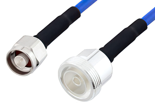N Male to 7/16 DIN Female LSZH Jacketed Low PIM Cable 200 cm Length Using SR401FLJ Low PIM Coax with HeatShrink, RoHS