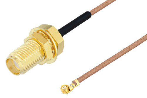SMA Female Bulkhead to UMCX 2.5 Plug Cable Using RG178 Coax, RoHS
