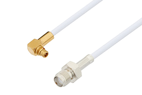 MMCX Plug Right Angle to SMA Female Cable Using RG188-DS Coax