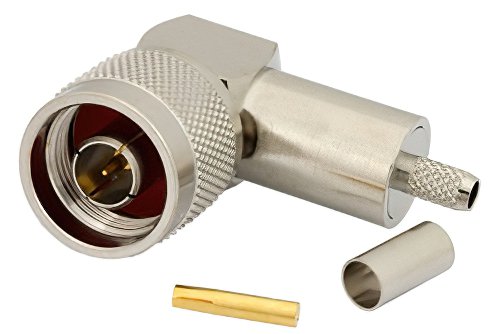 N Male Right Angle Connector Crimp/Solder Attachment for RG55, RG141, RG142, RG223, RG400