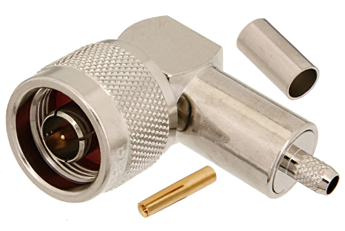 N Male Right Angle Connector Crimp/Solder Attachment for RG58