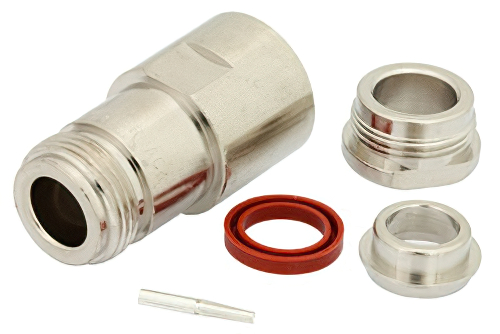 75 Ohm N Female Connector Clamp/Solder Attachment for RG11, RG144, RG216, .480 inch D Hole