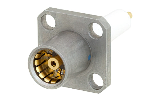 BMA Jack Slide-On Connector Solder Attachment 4 Hole Flange Mount Stub Terminal, .340 inch Hole Spacing