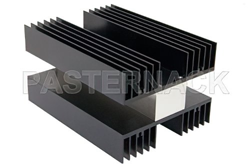 High Power 100 Watt RF Load Up to 3 GHz With 7/16 DIN Male Input Conduction Cooled Body Black Anodized Aluminum Heatsink