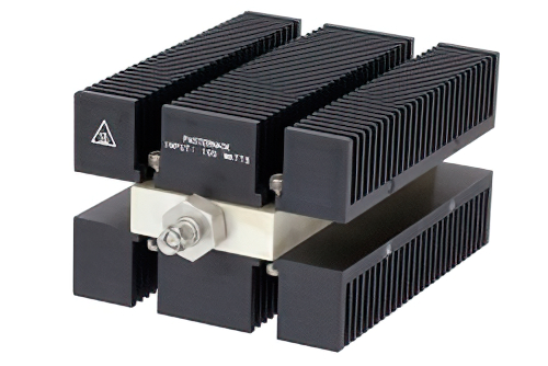 High Power 100 Watts RF Load Up To 8 GHz With SMA Male Input Conduction Cooled Body Black Anodized Aluminum Heatsink
