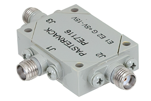 SMA SPDT PIN Diode Switch Operating From 8 GHz to 12 GHz Up To +27 dBm