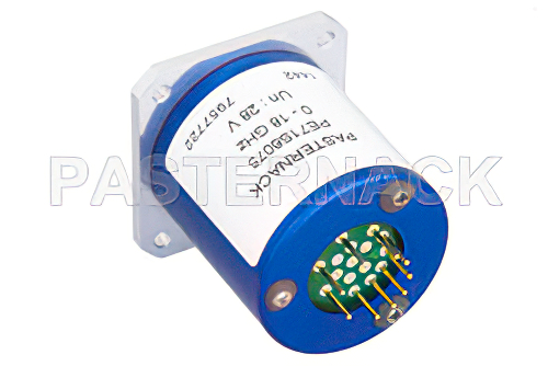 SP6T Electromechanical Relay Normally Open Switch, DC to 18 GHz, up to 240W, 28V, SMA