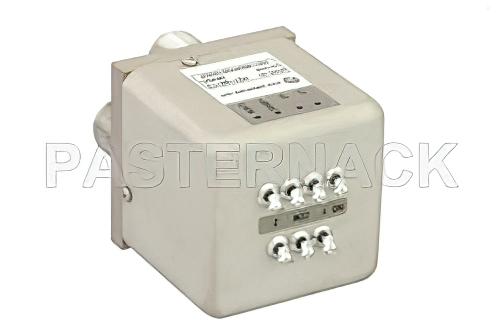 Transfer Electromechanical Relay Latching Switch, DC to 12.4 GHz, 50W, 28V Indicators, TTL, Self Cut Off, Diodes, N