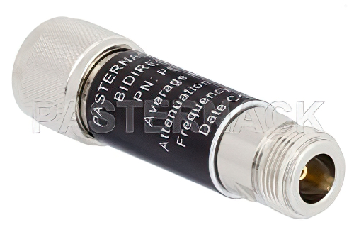 3 dB Fixed Attenuator, N Male to N Female Aluminum Body Rated to 5 Watts Up to 3 GHz