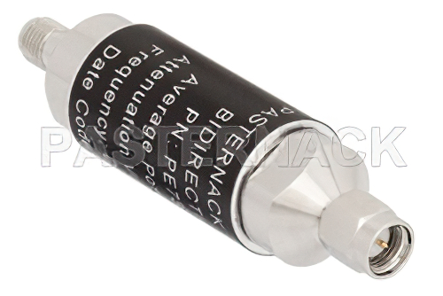 6 dB Fixed Attenuator, SMA Male to SMA Female Aluminum Body Rated to 5 Watts Up to 3 GHz