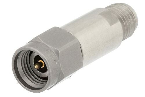 10 dB Fixed Attenuator, 2.92mm Male to 2.92mm Female Passivated Stainless Steel Body Rated to 2 Watts Up to 40 GHz