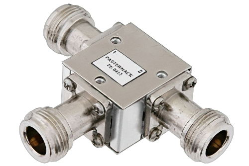 Circulator With 18 dB Isolation From 4 GHz to 8 GHz, 10 Watts And N Female