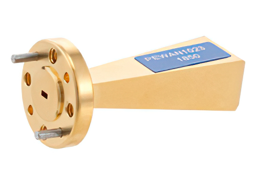 WR-8 Waveguide Standard Gain Horn Antenna Operating from 90 GHz to 140 GHz with a Nominal 20 dBi Gain with UG-387/U-Mod Round Cover Flange