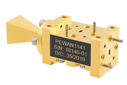 WR-10 Waveguide Dual Polarized Horn Antenna, 75 GHz to 110 GHz Frequency Range, 20 dBi Gain, UG-387/U-Mod Flange
