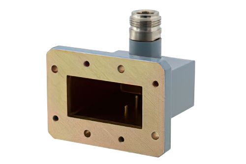 WR-159 CMR-159 Flange to N Female Waveguide to Coax Adapter Operating from 4.9 GHz to 7.05 GHz