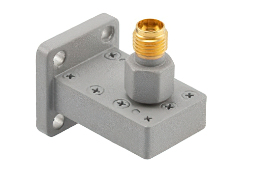 WR-28 UBR320 Flange to 2.92mm Female Waveguide to Coax Adapter Operating from 26.5 GHz to 40 GHz in Aluminum