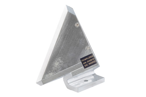 4.3 inch Edge Length, Trihedral Corner Reflector, ¼-20 Threaded Hole Mount, Aluminum Body, Gold Chem Film Finish
