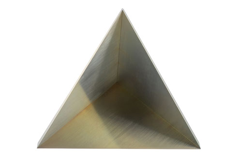 8.9 inch Edge Length, Trihedral Corner Reflector, ¼-20 Threaded Hole Mount, Aluminum Body, Gold Chem Film Finish