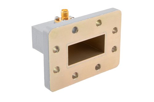 WR-137 UDR70 Flange to SMA Female Waveguide to Coax Adapter Operating from 5.38 GHz to 8.17 GHz in Aluminum