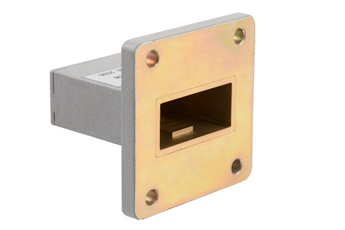 WR-112 UBR84 Flange to End Launch SMA Female Waveguide to Coax Adapter Operating from 6.57 GHz to 9.99 GHz in Aluminum